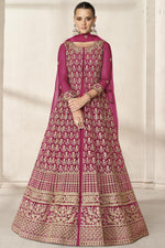 Load image into Gallery viewer, Function Wear Dazzling Rani Color Net Fabric Anarkali Suit With Embroidered Work
