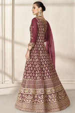 Load image into Gallery viewer, Maroon Color Bright Net Fabric Function Wear Anarkali Suit With Embroidered Work
