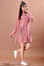 Load image into Gallery viewer, Pink Color Party Wear Kurti In Chinon Fabric