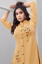 Load image into Gallery viewer, Beige Color Party Wear Kurti In Chinon Fabric
