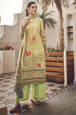 Load image into Gallery viewer, Festive Wear Viscose Fabric Beige Color Elegant Printed Salwar Kameez
