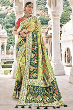 Load image into Gallery viewer, Sea Green Color Reception Wear Classic Silk Fabric Border Work Saree
