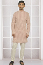 Load image into Gallery viewer, Pink Color Cotton Fabric Festive Wear Readymade Kurta For Men
