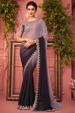 Load image into Gallery viewer, Party Look Imposing Chiffon Fabric Saree In Purple Color

