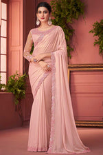 Load image into Gallery viewer, Peach Color Stylish Party Look Georgette Fabric Saree

