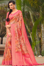 Load image into Gallery viewer, Pink Color Party Wear Blazing Weaving Work Saree In Organza Fabric
