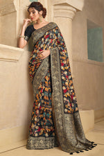 Load image into Gallery viewer, Black Color Viscose Fabric Amazing Function Look Saree

