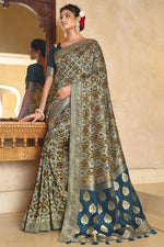 Load image into Gallery viewer, Viscose Fabric Function Look Wonderful Saree In Teal Color
