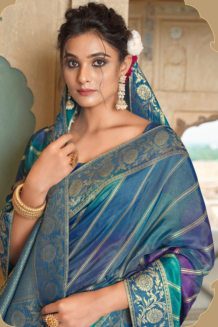 Viscose Fabric Stunning Function Look Saree In Multi Color