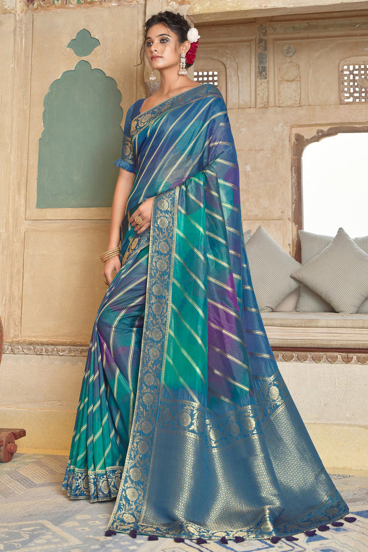 Viscose Fabric Stunning Function Look Saree In Multi Color