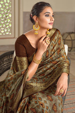 Load image into Gallery viewer, Mesmeric Viscose Fabric Weaving Work Saree In Multi Color
