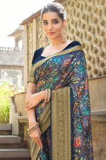 Load image into Gallery viewer, Grey Color Intricate Viscose Fabric Weaving Work Saree
