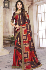 Load image into Gallery viewer, Casual Wear Wine Color Saree Featuring Asmita Sood With Border Work
