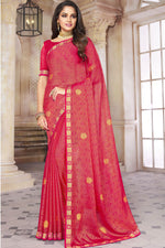 Load image into Gallery viewer, Pink Color Brasso Fabric Saree With Border Work Featuring Asmita Sood
