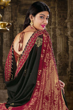 Load image into Gallery viewer, Marvelous Black Color Brasso Fabric Saree With Lace Border Work
