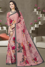 Load image into Gallery viewer, Stunning Georgette Casual Pink Color Simple Printed Saree
