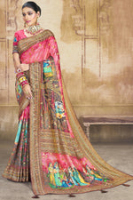 Load image into Gallery viewer, Pink Color Printed Brasso Fabric Function Wear Designer Saree

