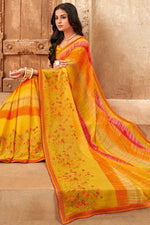Load image into Gallery viewer, Yellow Color Graceful Chiffon Saree For Festive
