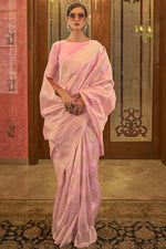 Load image into Gallery viewer, Pink Weaving Work Art Silk Function Wear Designer Saree
