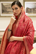 Load image into Gallery viewer, Appealing Weaving Work On Art Silk Fabric Saree In Red Color
