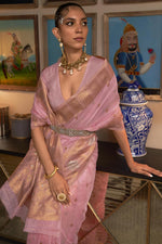Load image into Gallery viewer, Radiant Pink Color Art Silk Fabric Weaving Work Saree
