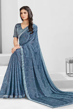 Load image into Gallery viewer, Grey Color Coveted Georgette Printed Saree

