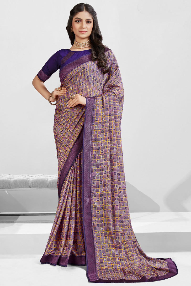 Tempting Multi Color Georgette Printed Saree