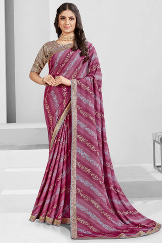 Trendy Multi Color Georgette Printed Saree