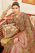 Load image into Gallery viewer, Marvellous Digital Printed Art Silk Saree In Sea Green Color
