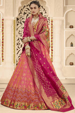 Load image into Gallery viewer, Stunning Peach Silk Fabric Weaving Work Sangeet Wear Lehenga Choli
