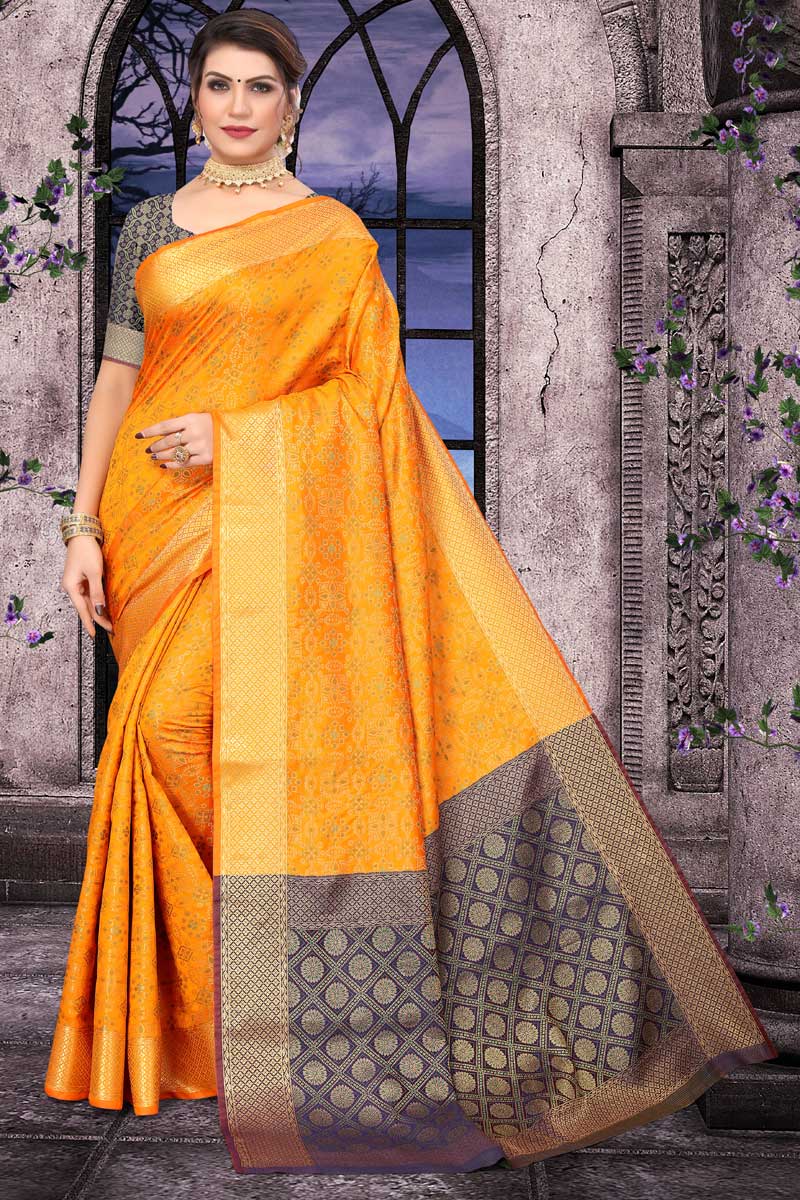 Entrancing Patola Silk Fabric Mustard Color Saree In Festival Wear