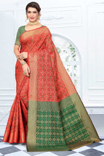 Load image into Gallery viewer, Excellent Art Silk Fabric Red Color Weaving Work Saree
