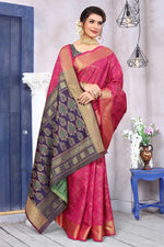 Load image into Gallery viewer, Radiant Jacquard Work On Pink Color Patola Silk Fabric Saree
