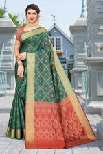 Load image into Gallery viewer, Engaging Teal Color Patola Silk Fabric Saree With Jacquard Work
