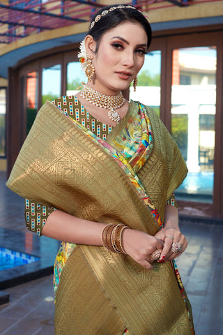 Marvellous Art Silk Fabric Festive Look Saree In Multi Color