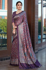 Load image into Gallery viewer, Blazing Purple Color Pashmina Fabric Saree With Digital Printed Work
