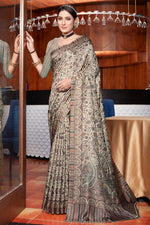Load image into Gallery viewer, Incredible Pashmina Fabric Beige Color Saree With Digital Printed Work

