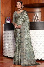 Load image into Gallery viewer, Pashmina Fabric Off White Color Splendid Saree With Digital Printed Work
