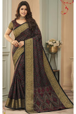Load image into Gallery viewer, Festival Wear Art Silk Fabric Weaving Work Chic Saree In Black Color
