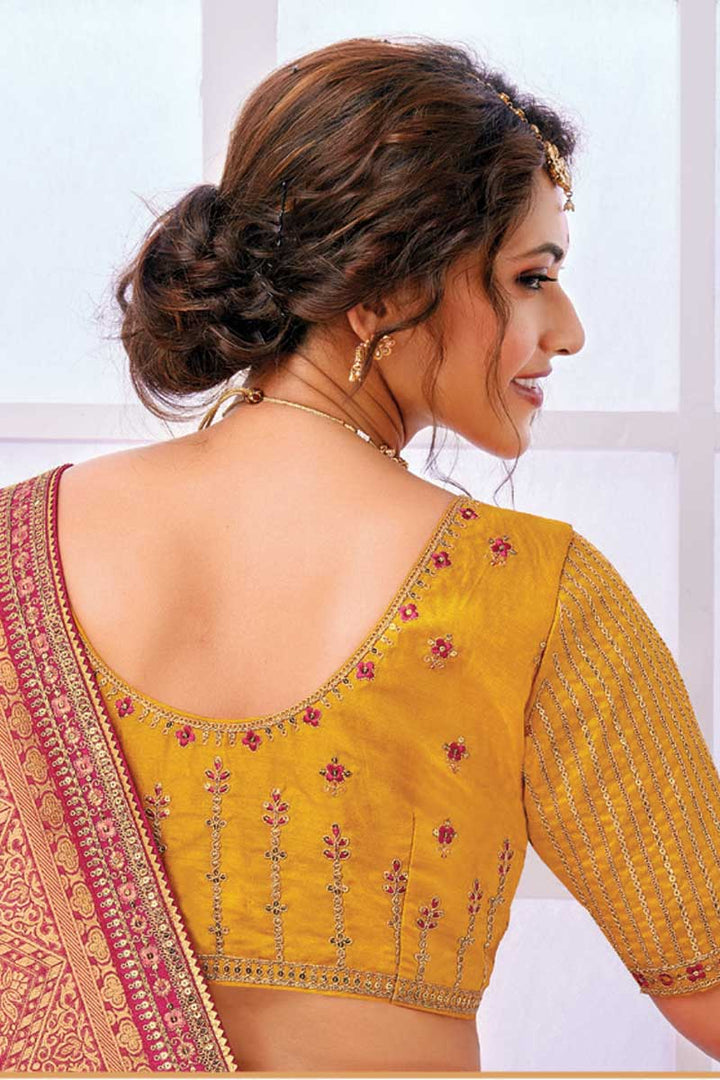 Rani Color Function Wear Amazing Saree In Art Silk Fabric