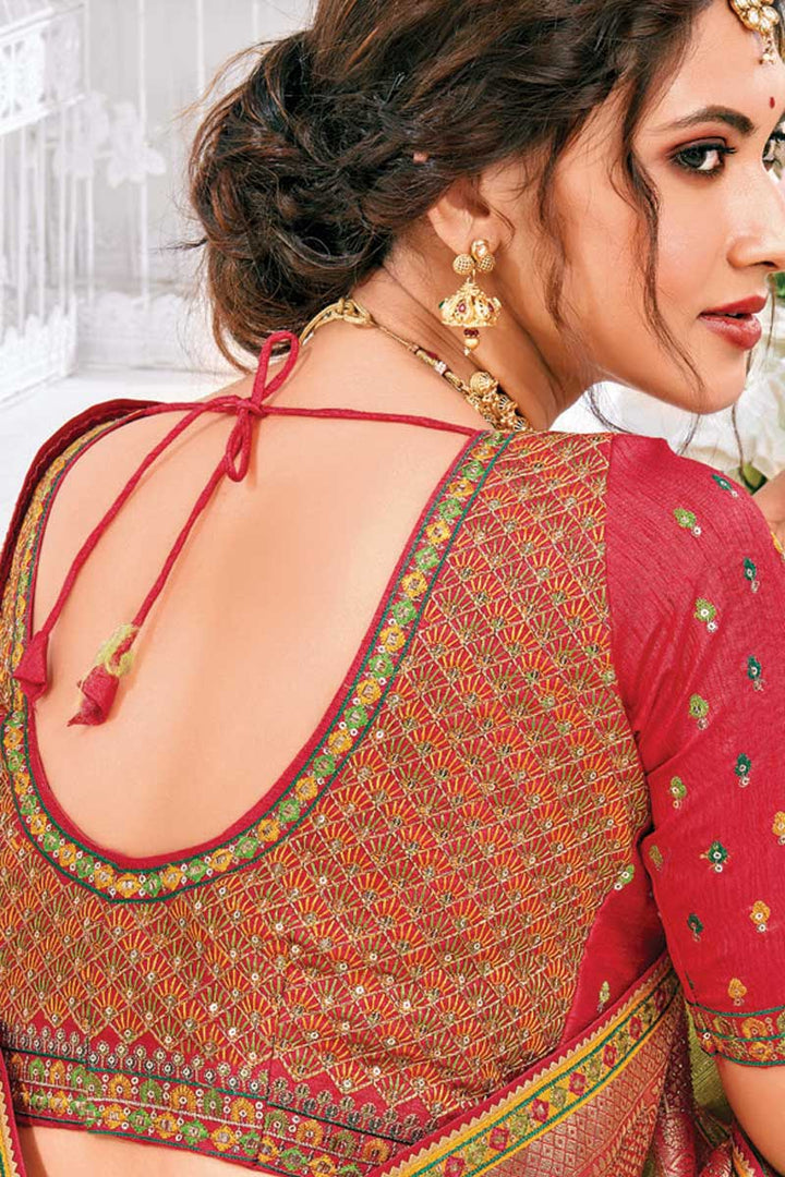 Green Color Function Wear Art Silk Fabric Incredible Saree