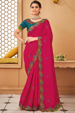 Load image into Gallery viewer, Border Work On Pink Color Art Silk Fabric Astounding Saree
