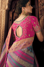 Load image into Gallery viewer, Reception Wear Multi Color Weaving Work Saree With Embroidered Blouse In Silk Fabric
