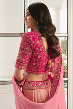 Load image into Gallery viewer, Embroidered Pink Silk Bridal Lehenga For Wedding
