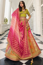 Load image into Gallery viewer, Embroidered Silk Multi Color Bridal Lehenga
