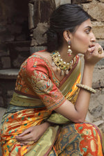 Load image into Gallery viewer, Silk Fabric Ingenious Weaving Work Saree In Multi Color
