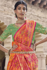Load image into Gallery viewer, Weaving Work Silk Fabric Orange Color Wonderful Saree
