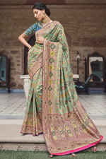 Load image into Gallery viewer, Silk Fabric Brown Color Weaving Work Delicate Saree
