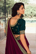 Load image into Gallery viewer, Maroon Color Border Work On Art Silk Intriguing Saree
