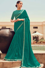 Load image into Gallery viewer, Marvelous Art Silk Fabric Festive Look Crush Saree In Green Color
